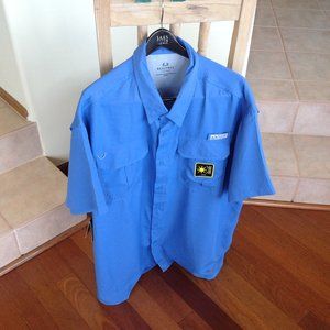 Realtree Button Down, Vented in back, two front pockets, blue Fishing Shirt, 3XL